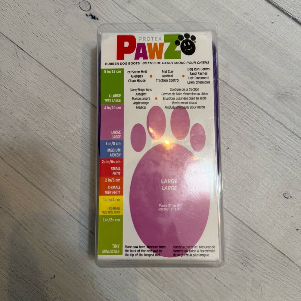 Pawz purple rubber‎ dog boots 12 pack large NEW